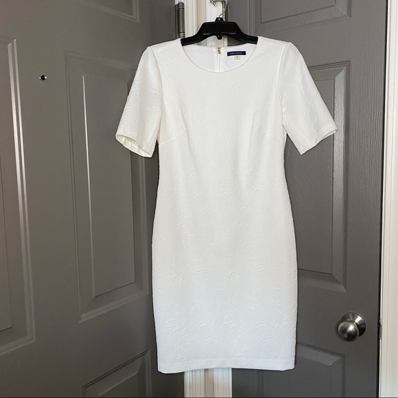 Tommy Hilfiger Ivory / Winter White Textured Sheath Dress Size 6 - Picture 11 of 12